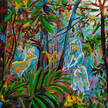 encounter in the forest original painting