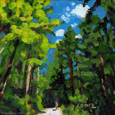 Hiker in the woods by Arturo Laime