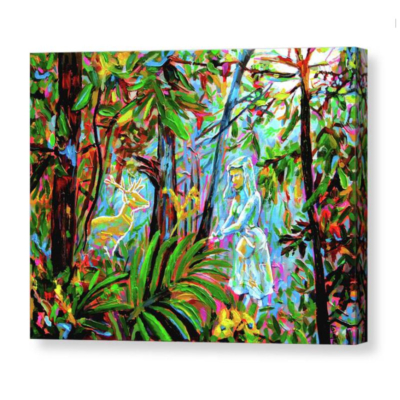 Encounter in the forest canvas print