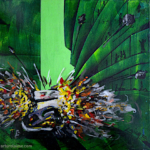 Car bomb mixed media artwork by Arturo Laime